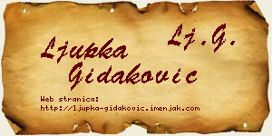 Ljupka Gidaković vizit kartica